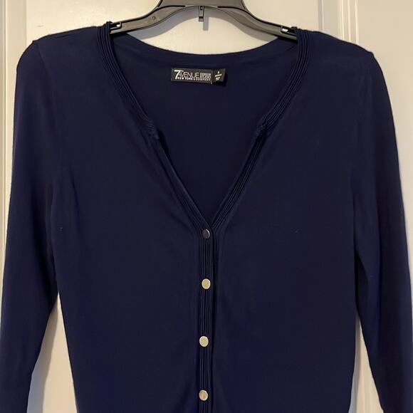 ⚡️ 3 for $20 ⚡️ New York & Company 7th Avenue Midnight Blue Cardigan - Picture 2 of 10